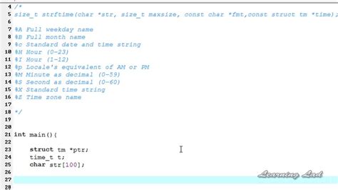 strftime in c.